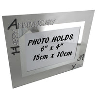 39th Wedding Anniversary Gift Photo: Frame Landscape (Blk/Sil)