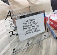 40th Wedding Anniversary Gift Photo: Frame Landscape (Blk/Sil)