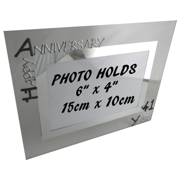 41st Wedding Anniversary Gift Photo: Frame Landscape (Blk/Sil)