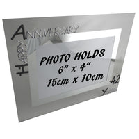 42nd Wedding Anniversary Gift Photo: Frame Landscape (Blk/Sil)