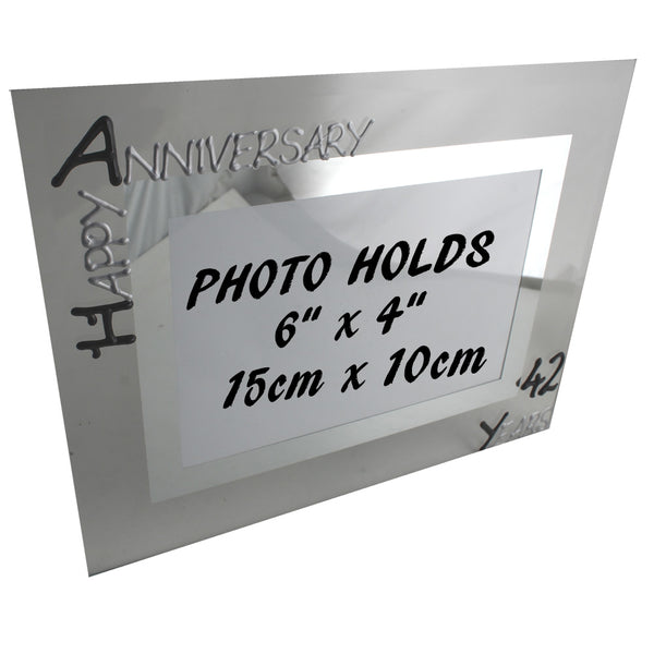 42nd Wedding Anniversary Gift Photo: Frame Landscape (Blk/Sil)