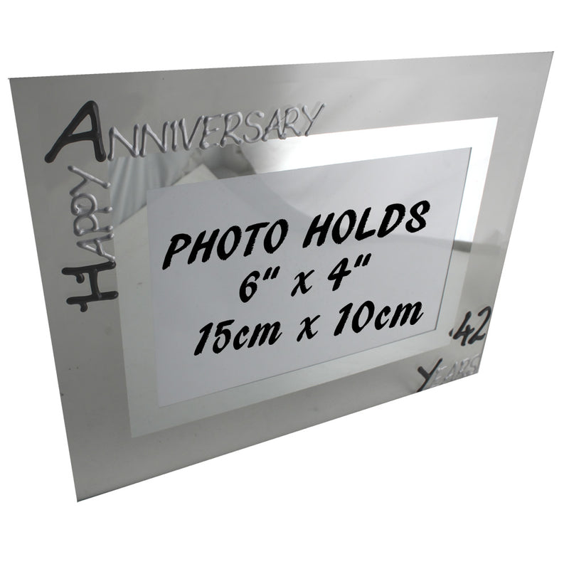 42nd Wedding Anniversary Gift Photo: Frame Landscape (Blk/Sil)