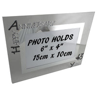 43rd Wedding Anniversary Gift Photo: Frame Landscape (Blk/Sil)