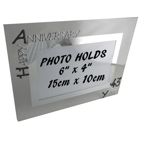 43rd Wedding Anniversary Gift Photo: Frame Landscape (Blk/Sil)