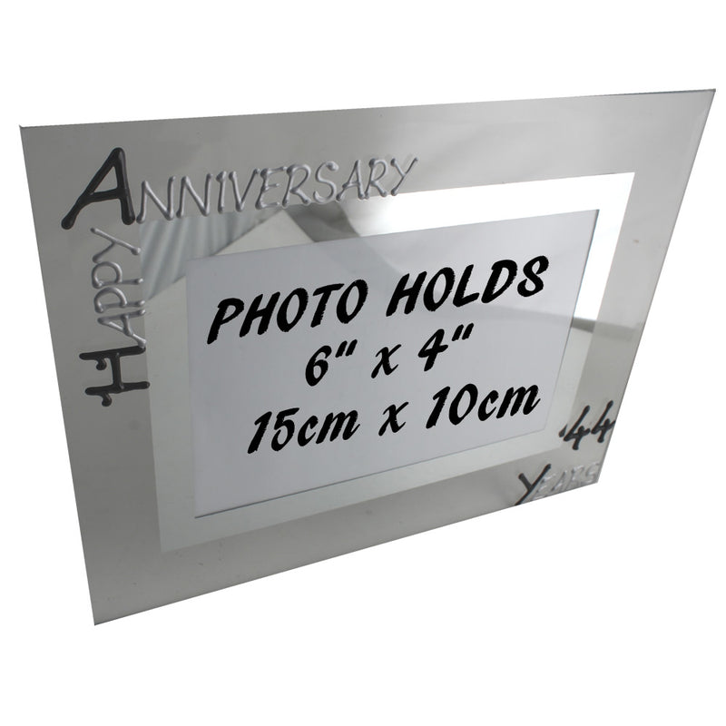 44th Wedding Anniversary Gift Photo: Frame Landscape (Blk/Sil)
