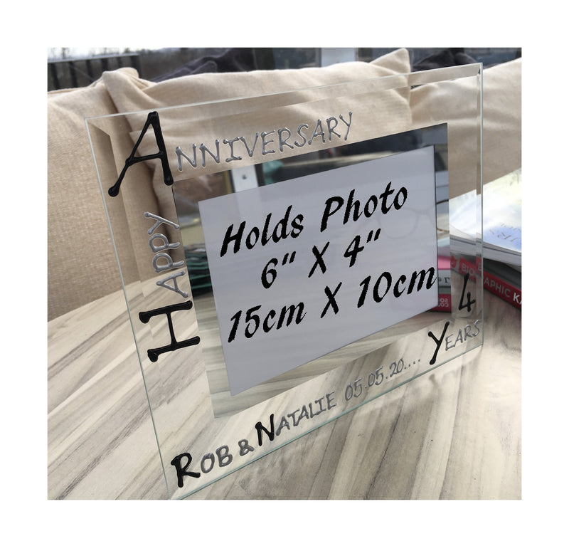 Personalised 4th Anniversary Picture frame Land B/S