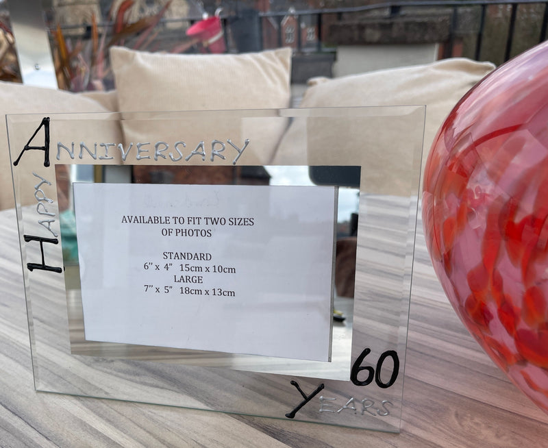 60th Wedding Anniversary Gift Photo: Frame Landscape (Blk/Sil)