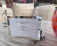 65th Wedding Anniversary Photo Frame: Landscape (Blk/Sil)