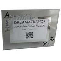 70th Wedding Anniversary Gift Photo: Frame Landscape (Blk/Sil)
