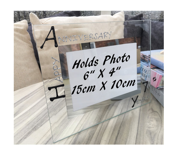 7th Wedding Anniversary Gift Photo: Frame Landscape (Blk/Sil)