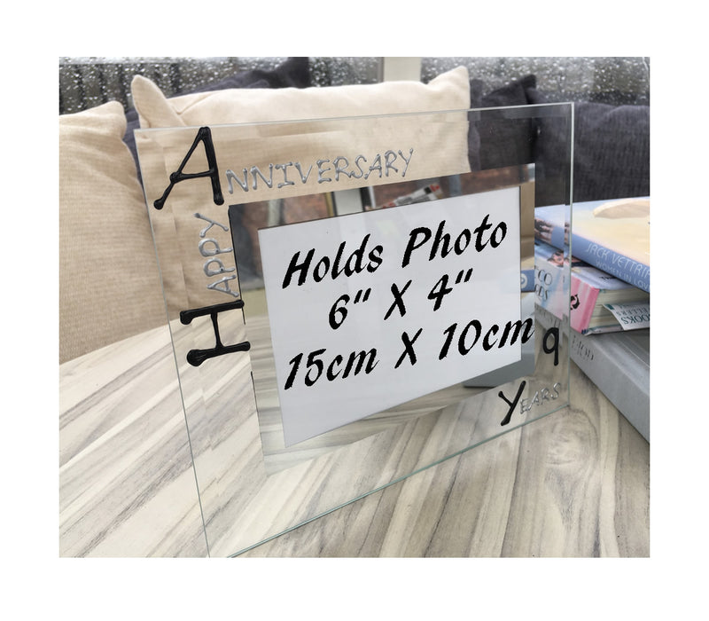 9th Wedding Anniversary Gift Photo: Frame Landscape (Blk/Sil)