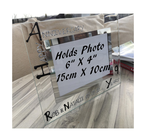 9th Wedding Anniversary Gift Photo: Frame Landscape (Blk/Sil)