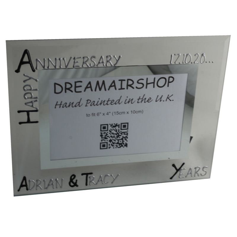 Personalised Landscape Photo Frame Black/Silver