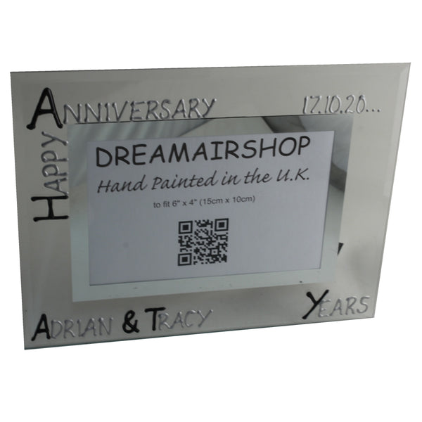 43rd Wedding Anniversary Gift Photo: Frame Landscape (Blk/Sil)