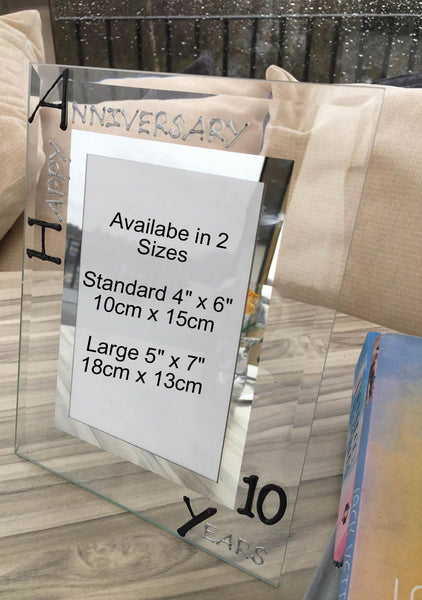 10th Wedding Anniversary Gift Photo: Frame Portrait (Blk/Sil)