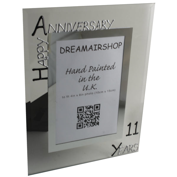 11th Wedding Anniversary Gift Photo: Frame Portrait (Blk/Sil)
