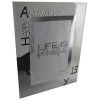 13th Wedding Anniversary Gift Photo: Frame Portrait (Blk/Sil)