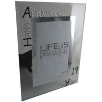19th Wedding Anniversary Gift Photo: Frame Portrait (Blk/Sil)