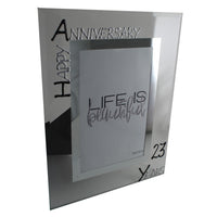 23rd Wedding Anniversary Gift Photo: Frame Portrait (Blk/Sil)