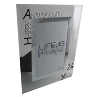 24th Wedding Anniversary Gift Photo: Frame Portrait (Blk/Sil)