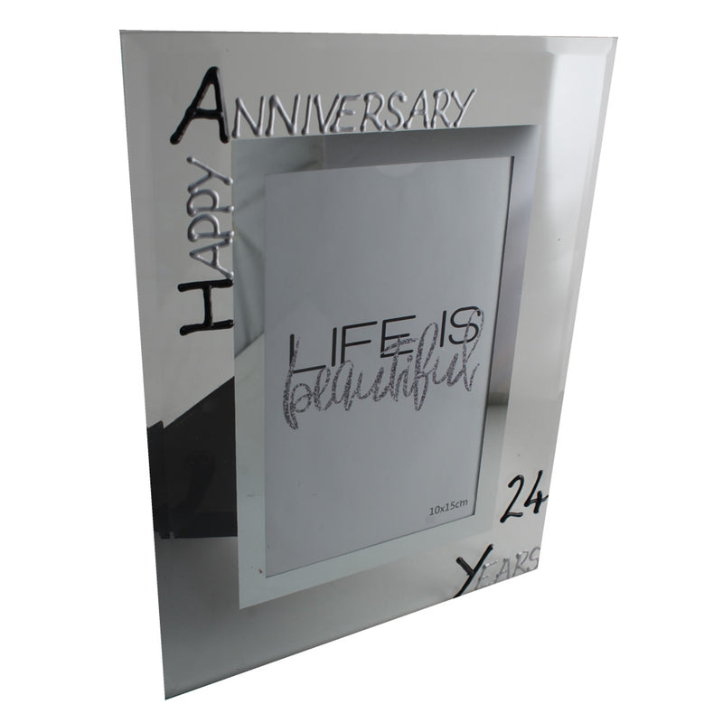 24th Wedding Anniversary Gift Photo: Frame Portrait (Blk/Sil)