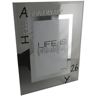 26th Wedding Anniversary Gift Photo: Frame Portrait (Blk/Sil)