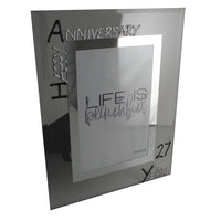 27th Wedding Anniversary Gift Photo: Frame Portrait (Blk/Sil)