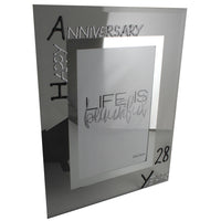 28th Wedding Anniversary Gift Photo: Frame Portrait (Blk/Sil)