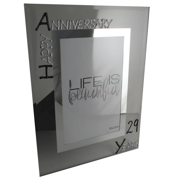 29th Wedding Anniversary Gift Photo: Frame Portrait (Blk/Sil)