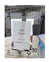 Personalised 30th Wedding Anniversary Gift : Photo Frame Portrait (Blk/Sil)