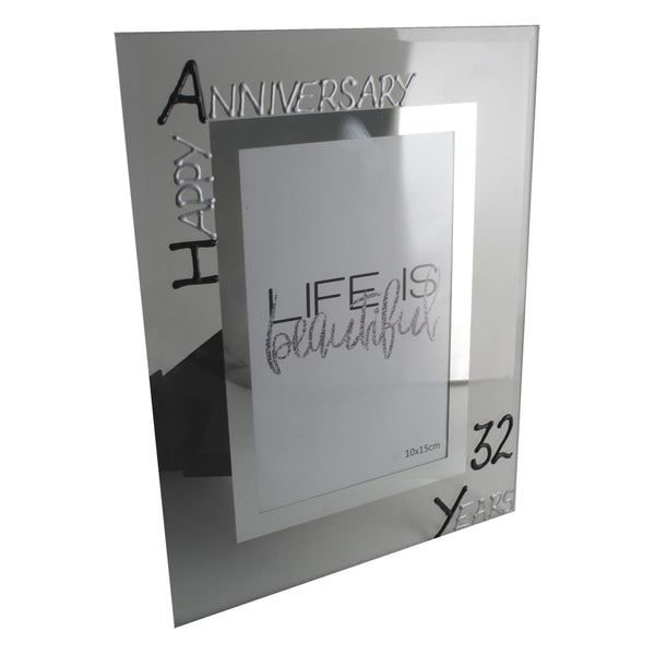 32nd Wedding Anniversary Gift Photo: Frame Portrait (Blk/Sil)