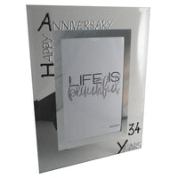 34th Wedding Anniversary Gift Photo: Frame Portrait (Blk/Sil)