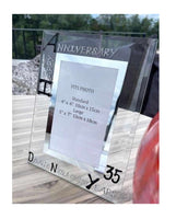 Personalised 35th Wedding Anniversary Photo: Frame Portrait (Blk/Sil)