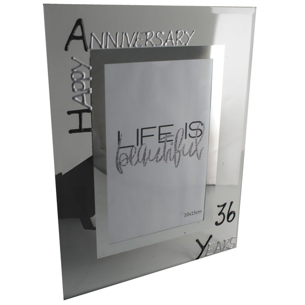 36th Wedding Anniversary Gift Photo: Frame Portrait (Blk/Sil)