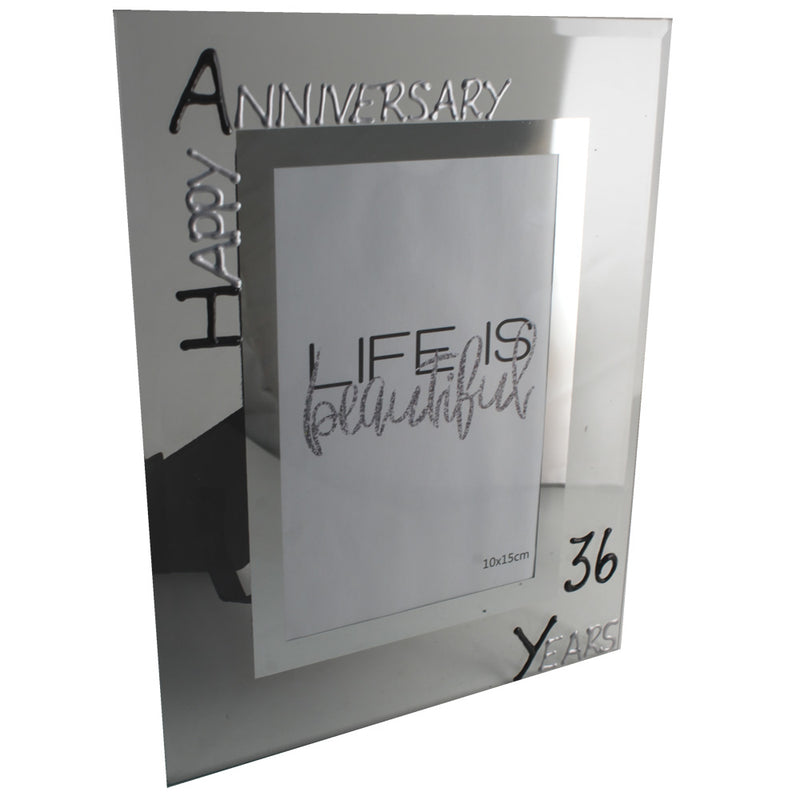 36th Wedding Anniversary Gift Photo: Frame Portrait (Blk/Sil)