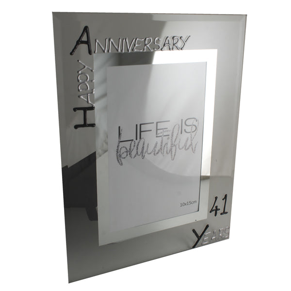 41st Wedding Anniversary Gift Photo: Frame Portrait (Blk/Sil)