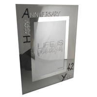 42nd Wedding Anniversary Gift Photo: Frame Portrait (Blk/Sil)