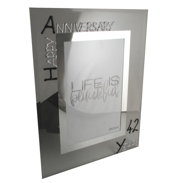 42nd Wedding Anniversary Gift Photo: Frame Portrait (Blk/Sil)