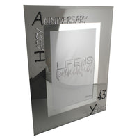 43rd Wedding Anniversary Gift Photo: Frame Portrait (Blk/Sil)