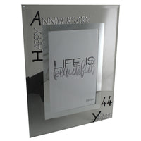 44th Wedding Anniversary Gift Photo: Frame Portrait (Blk/Sil)