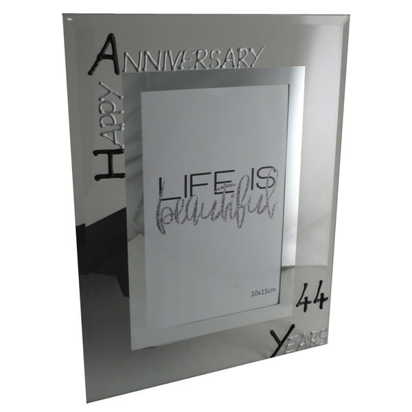 44th Wedding Anniversary Gift Photo: Frame Portrait (Blk/Sil)
