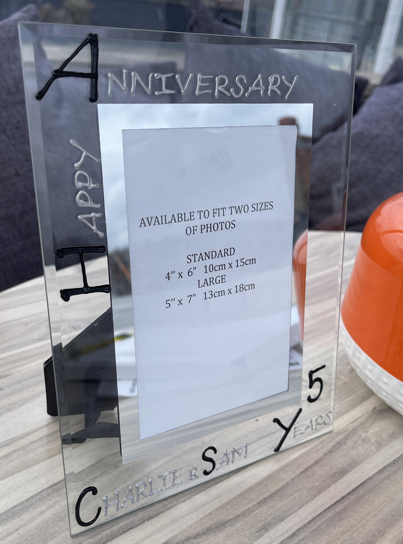 Personalised 5th Anniversary Portrait Picture Frame B/S 4"x6" or 5"x7"