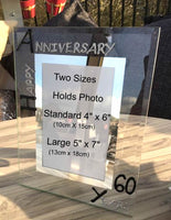 60th Wedding Anniversary Gift Photo Frame Portrait (Blk/Sil)