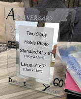 60th Wedding Anniversary Gift Photo Frame Portrait (Blk/Sil)