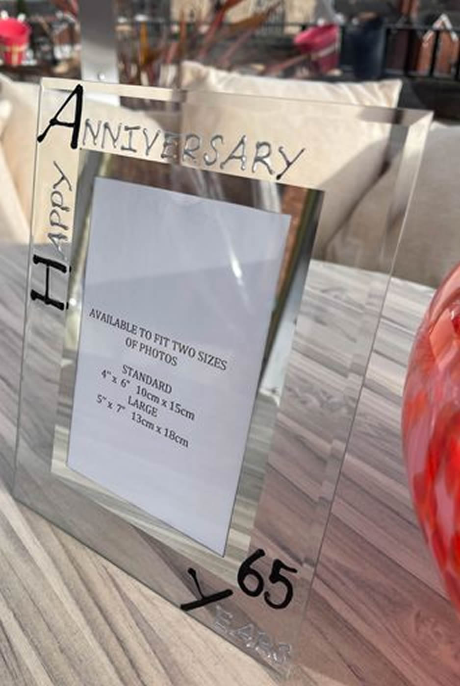 65th Anniversary Port Picture Frame Black/Silver