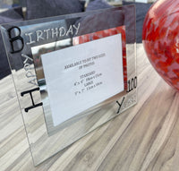 100th Birthday Gift photo frame frame: Landscape (Blk/Sil)