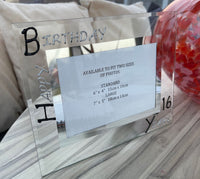 16th Birthday Gift photo frame frame: Landscape (Blk/Sil)