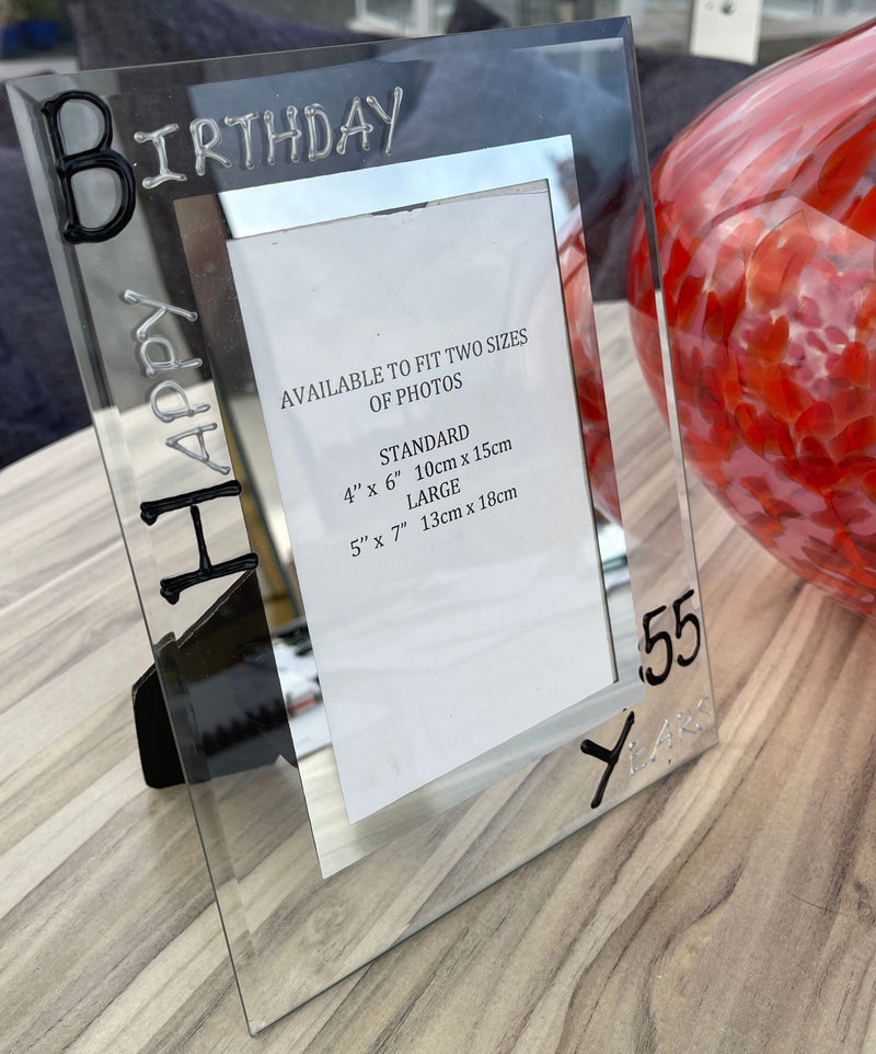 55th Birthday Portrait picture Frame B/s 4"x6" or 5"x7"