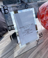 55th Birthday Gift Photo Frame: Portrait (Blk/Sil)