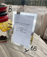 65th Birthday Gift Photo Frame: Portrait (Blk/Sil)